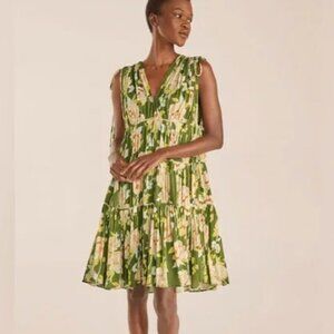 REBECCA TAYLOR Wild Peony Floral Tiered Minidress XS